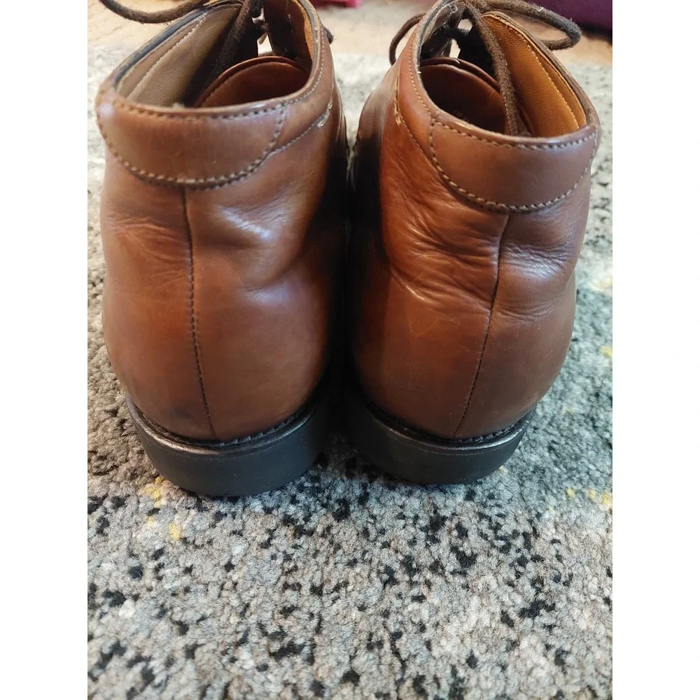 Brown Leather Chukka Ankle Boots Men's Dress Casual Comfortech Cognac Size 10